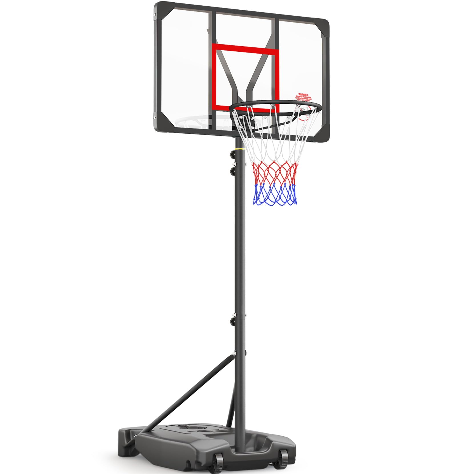 Kids Basketball Hoop Outdoor 4.82-8.53ft Adjustable, Portable Basketball Hoops & Goals for Kids/Teenagers/Youth in Backyard/Driveway/Indoor, with Enlarged Base and PC Backboard