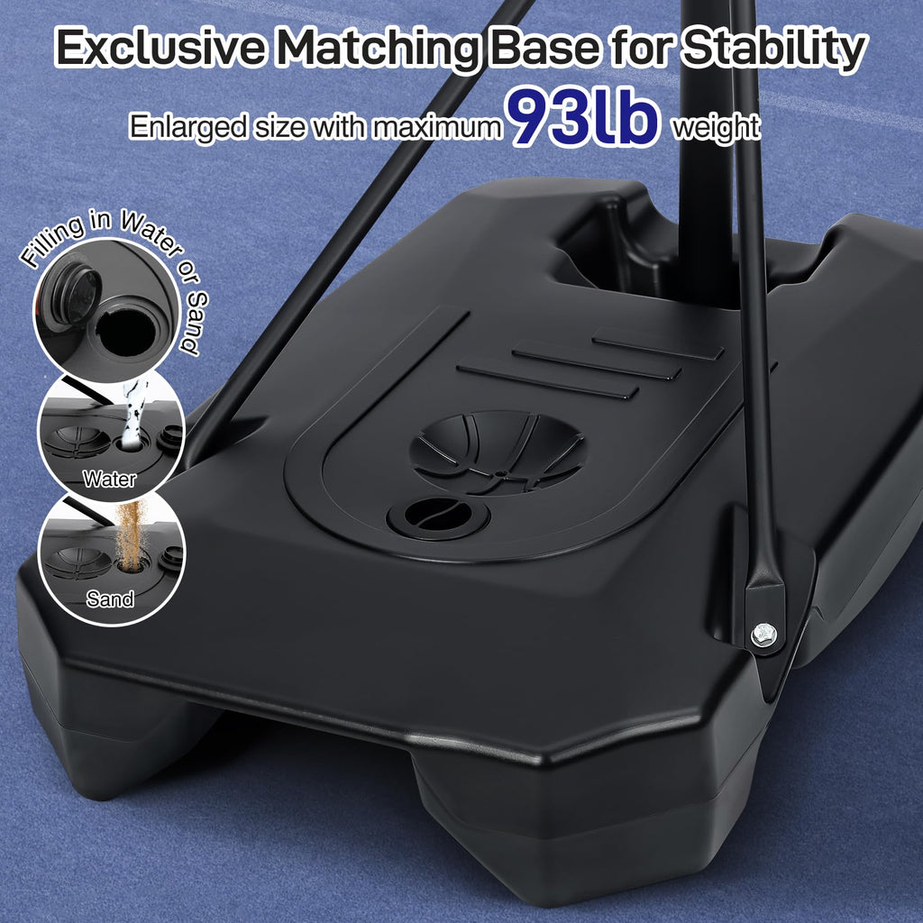 Kids Basketball Hoop Outdoor 4.82-8.53ft Adjustable, Portable Basketball Hoops & Goals for Kids/Teenagers/Youth in Backyard/Driveway/Indoor, with Enlarged Base and PC Backboard