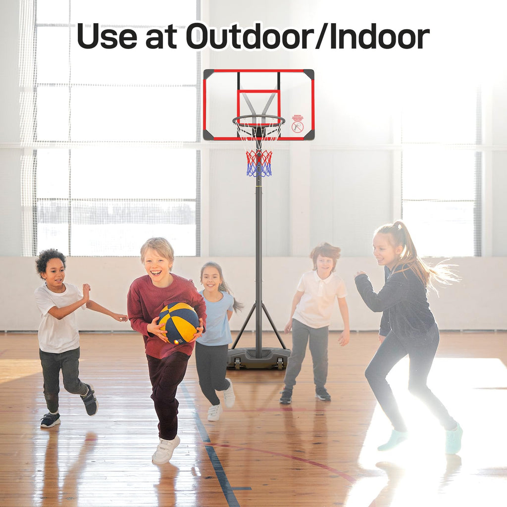 Kids Basketball Hoop Outdoor 4.82-8.53ft Adjustable, Portable Basketball Hoops & Goals for Kids/Teenagers/Youth in Backyard/Driveway/Indoor, with Enlarged Base and PC Backboard