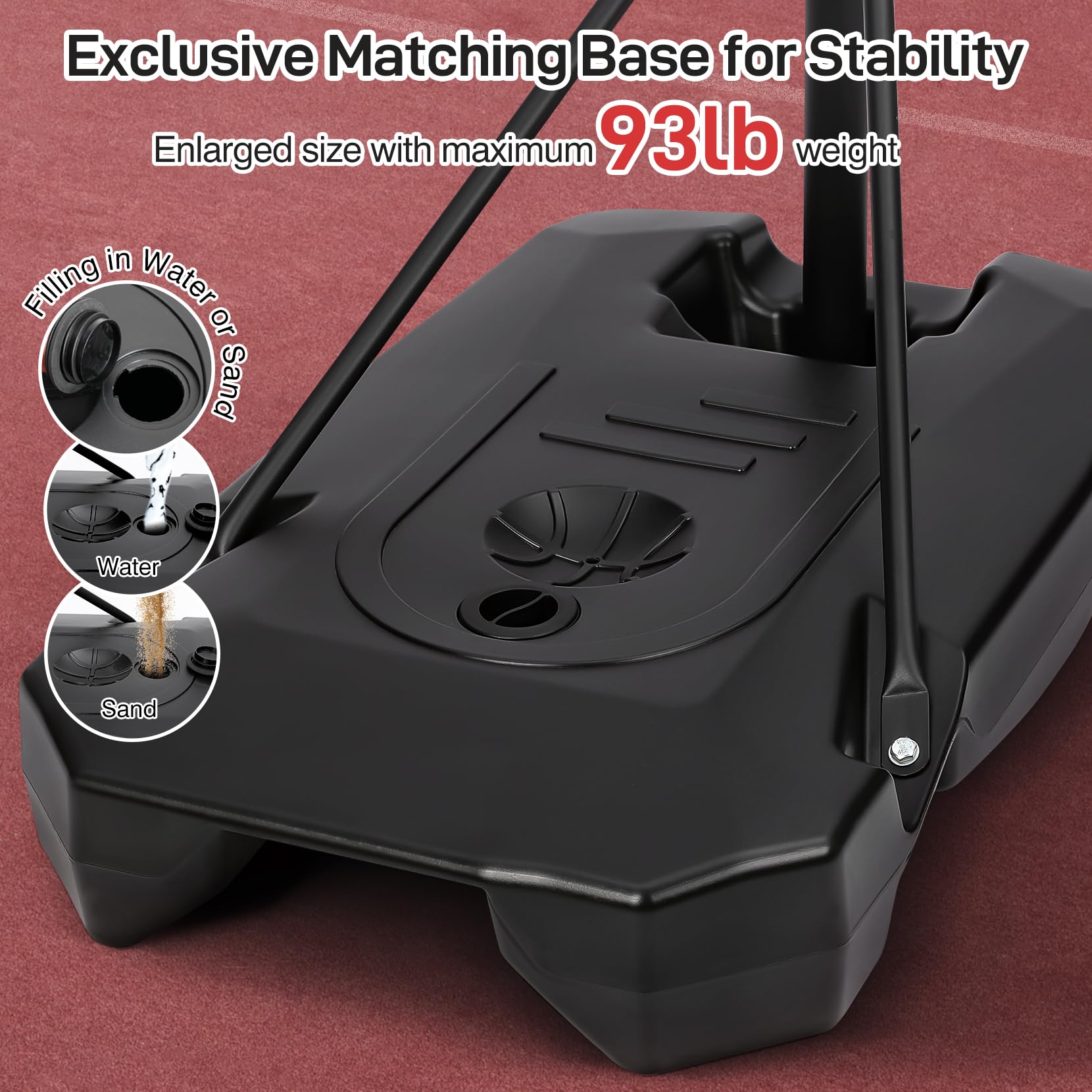 Kids Basketball Hoop Outdoor 4.82-8.53ft Adjustable, Portable Basketball Hoops & Goals for Kids/Teenagers/Youth in Backyard/Driveway/Indoor, with Enlarged Base and PC Backboard