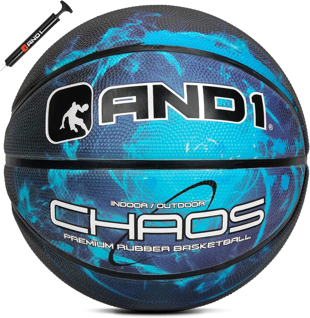 AND1 Chaos Basketball: Official Regulation Size 7 (29.5 inches) Rubber - Deep Channel Construction Streetball, Made for Indoor Outdoor Basketball Game