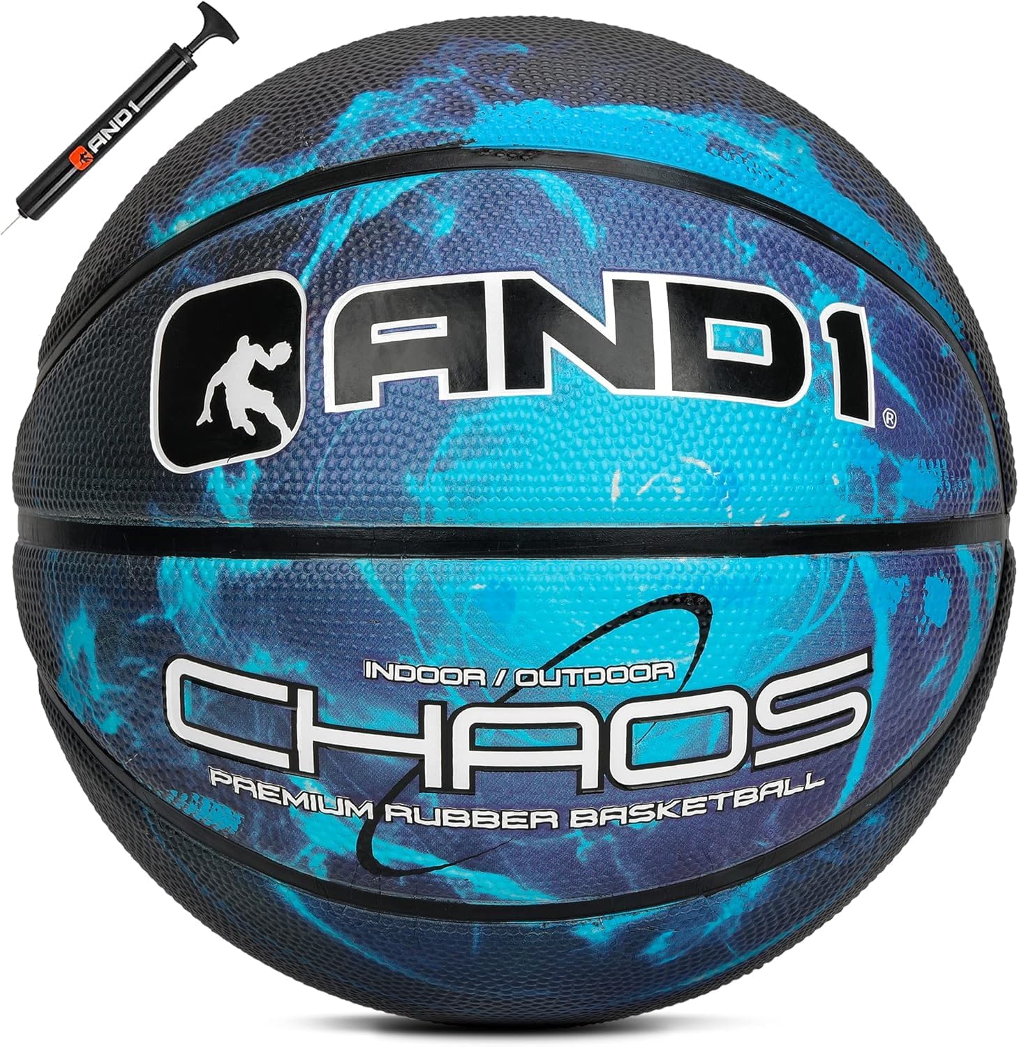 AND1 Chaos Basketball: Official Regulation Size 7 (29.5 inches) Rubber - Deep Channel Construction Streetball, Made for Indoor Outdoor Basketball Game
