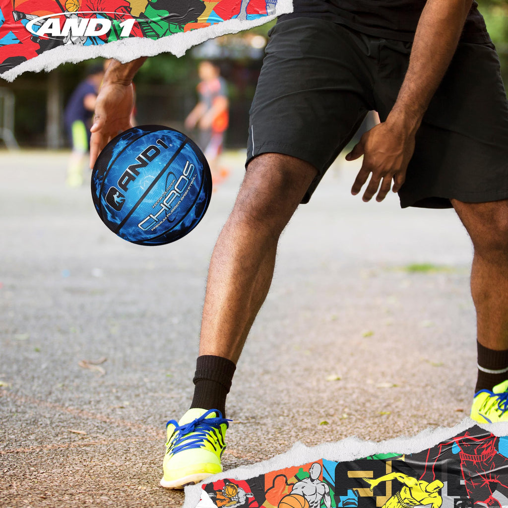 AND1 Chaos Basketball: Official Regulation Size 7 (29.5 inches) Rubber - Deep Channel Construction Streetball, Made for Indoor Outdoor Basketball Game