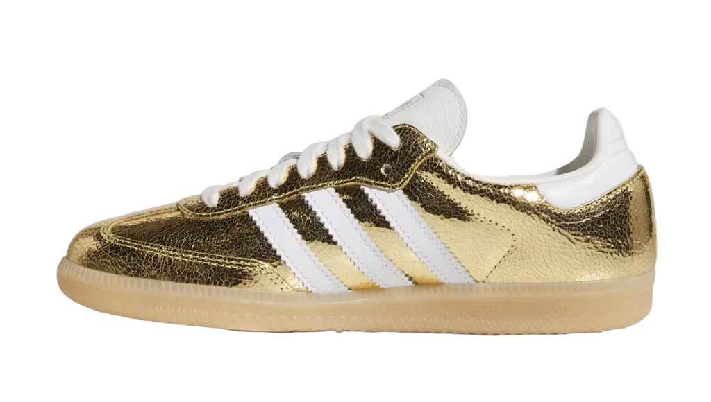 Adidas Samba OG Gold Metallic Cracked Leather (Women's)